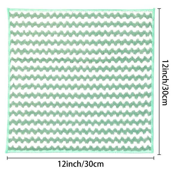 12 Pack Absorbent Reusable and Washable Clean Cloth 12" x 12" Green - Picture 3 of 6